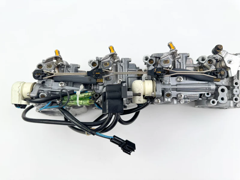 03-04 Yamaha 90HP 4 Stroke Outboard 1 2 3 4 Carburetor Set Of 4 - Good Condition - Image 9