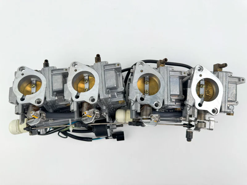 03-04 Yamaha 90HP 4 Stroke Outboard 1 2 3 4 Carburetor Set Of 4 - Good Condition - Image 11